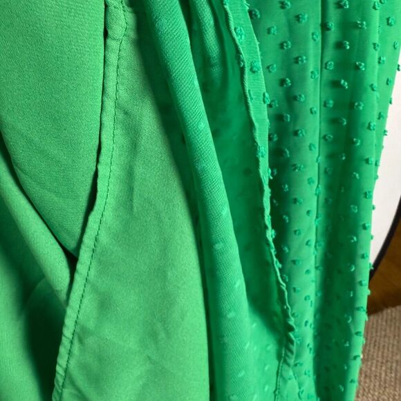 Lulu's Bimini Swiss Dot Tie-Strap Midi Dress, Kelly Green, L, Trumpet Hem 2/$50 - Picture 12 of 15